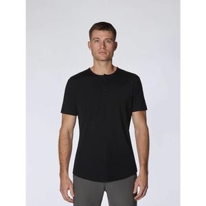 Cuts Clothing Men's Black Short Sleeve Henley Tee